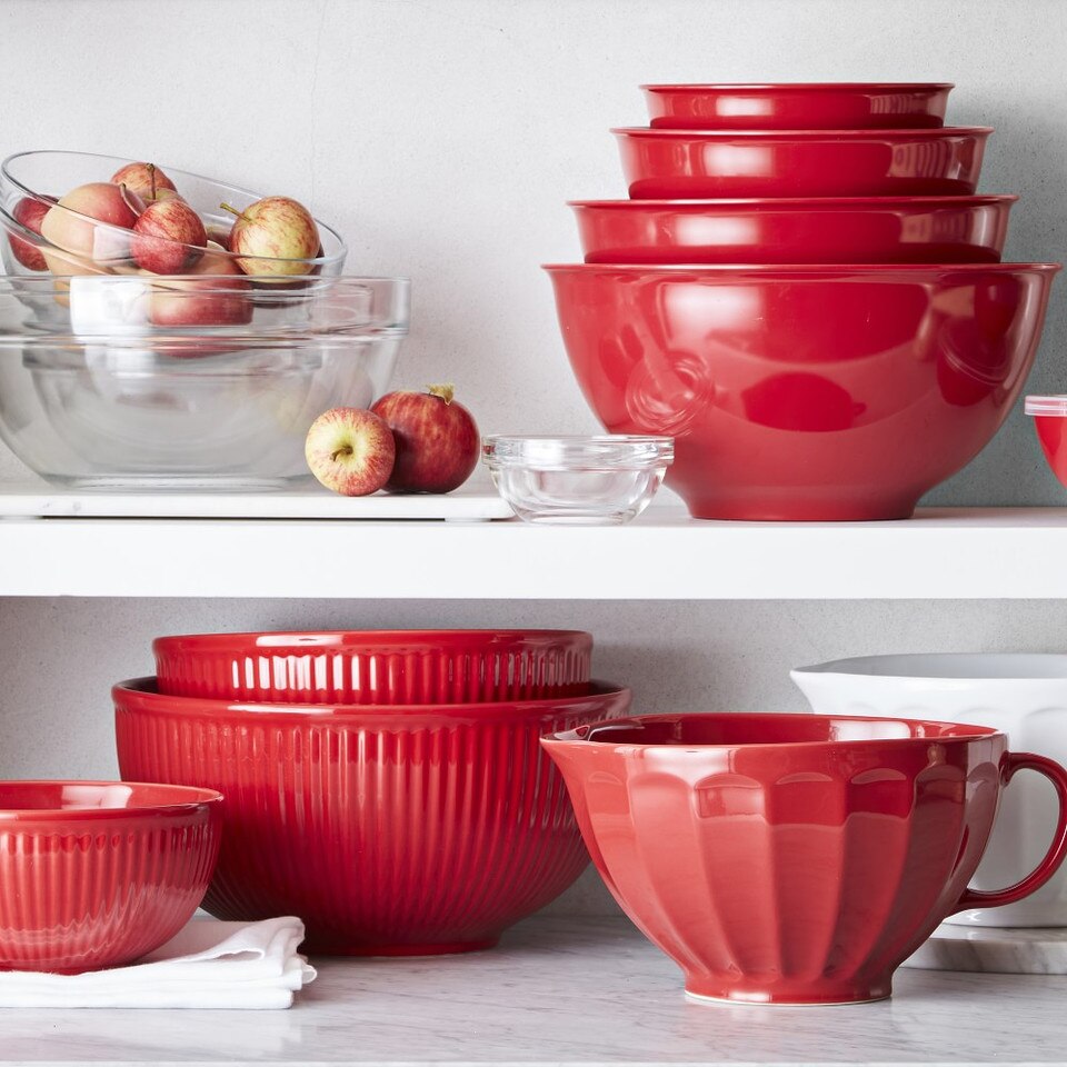 Melamine Mixing Bowls with Lid, Set of 6, Red Williams Sonoma Australia